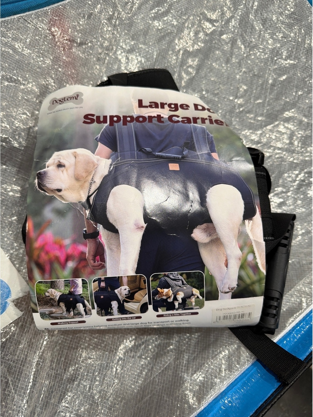 DogLemi Large Dog Support Carrier XL Black Mobility Lift Harness Backpack